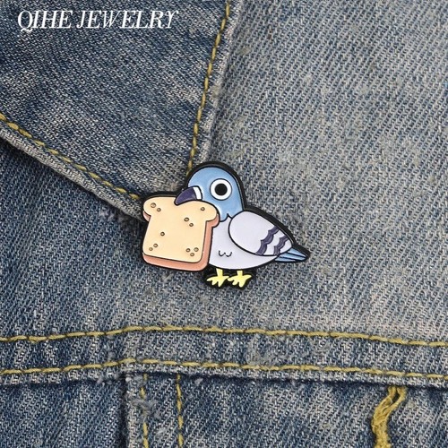 Cute pigeon holding toast - pigeon,