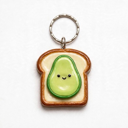 Avocado toast keyring - keyring., cute