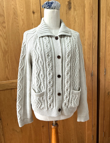 Toast cable knit cardigan - toast,
