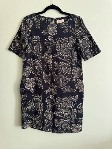 Toast navy floral - floral, dress