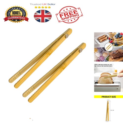 Magnetic bamboo toast - bamboo, tongs