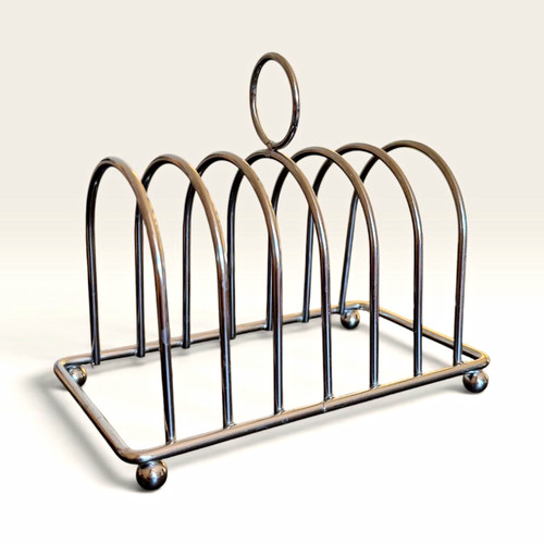 Polished silver metal toast - metal,