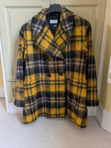 Toast mohair check peacoat