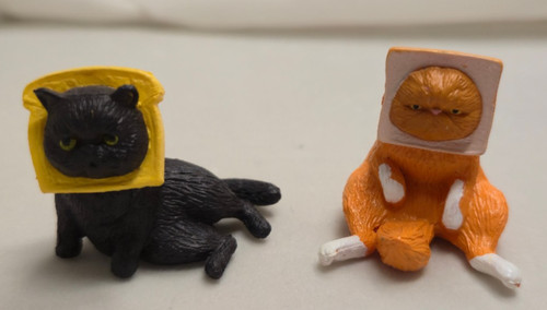 Gashapon cats with heads - cats,
