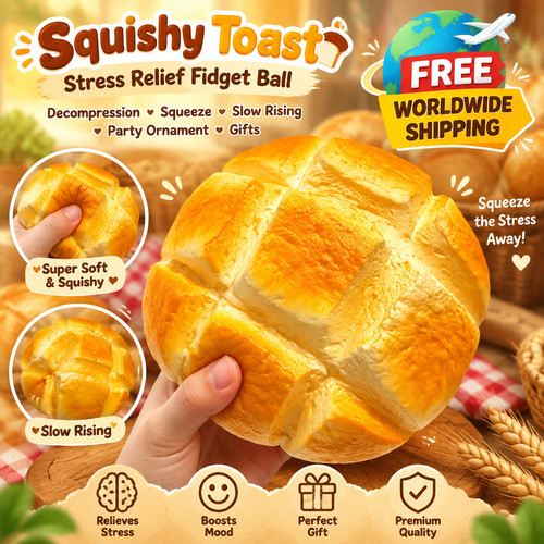 Squishy toast stress relief - toast,