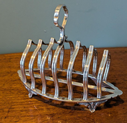 Antique silver plated toast - silver,